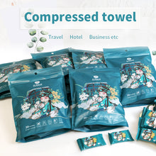 Load image into Gallery viewer, 10 Packs(200pcs) Compressed Towels Disposable Soft Durable Towels Candy-Like Mini Size Cotton Compressed-Towel for Home Bathroom Travel Camping Office, and Daily Used