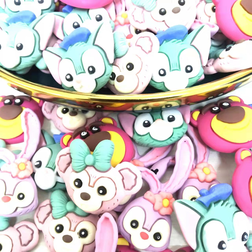 (25pcs) Random Mixed Mini Mary Cat Strawberry Bear Charms Resin Cartoon Pet Animal Kitty Charm Accessory for Women Kids Men DIY Decoration