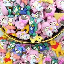 Load image into Gallery viewer, (20pcs) Mixed Mini Yole Kitty Strawberry Bear Mickey Mouse Cute Animal Characters Resin Mini Charm For DIY Craft Art Decoration Accessories For Handbags Backpack Phone Case Etc
