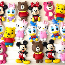 Load image into Gallery viewer, Cutie Cartoon Characters Minis Charm-Mickey Mouse Strawberry Bear Hello Kitty DIY Decoration Accessories For refrigerator, Backpack, Handbag, Etc 5 Scoops Equal 20pcs In A Pack
