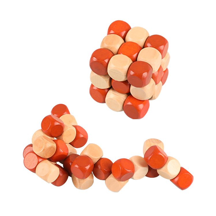 3D Luxury Wooden Brain Puzzle Teaser Kongming Lock for Teens and Adults