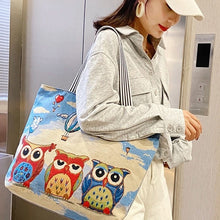 Load image into Gallery viewer, Hot Sale Embroidered Design Canvas Shoulder Bag Large Capacity Folk-custom Zipper Tote Bag Lady Working Handbags
