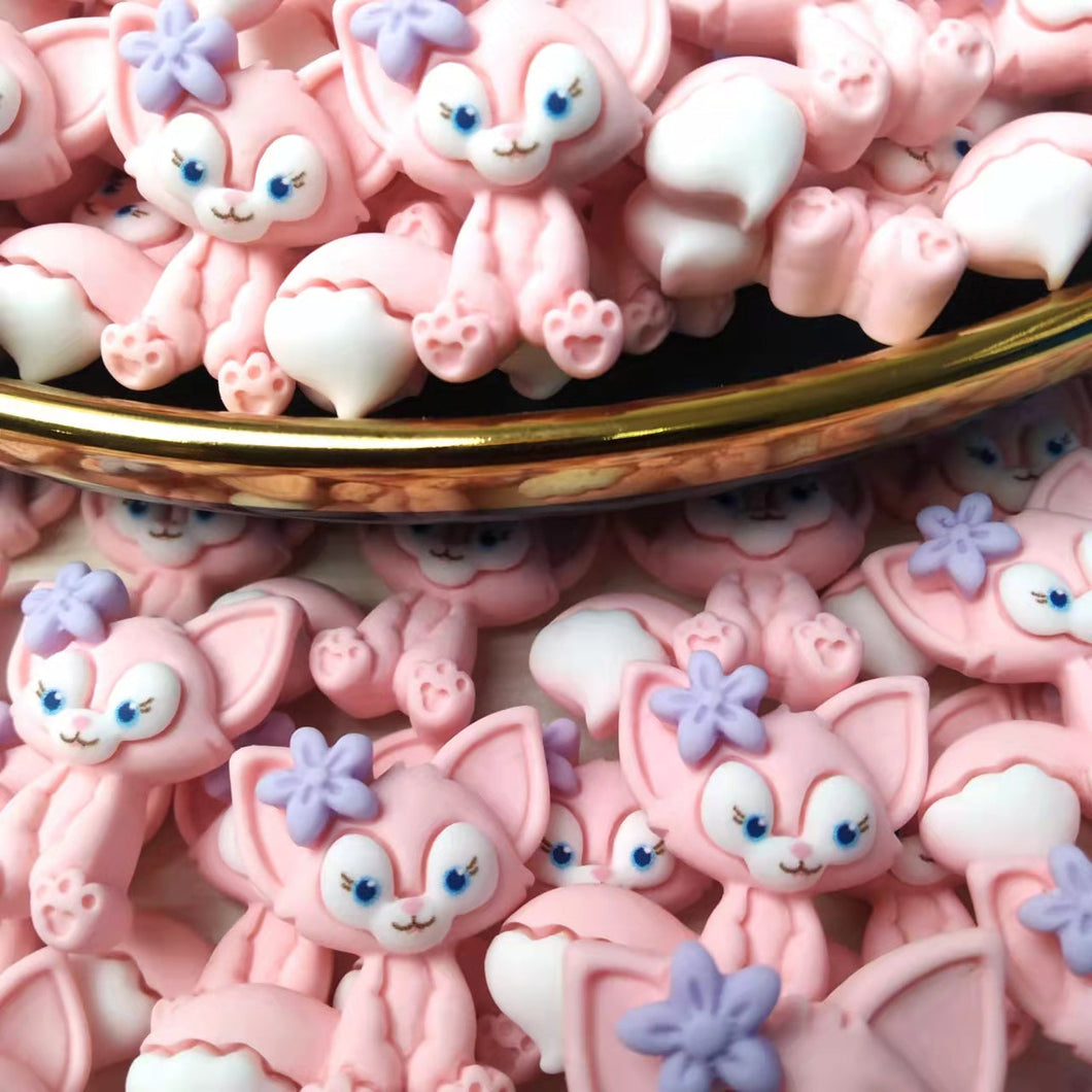 (35pcs) Mixed Cartoon Little Fox Lina Belle DIY Mini Charm Accessories For Decoration Mobile Phone Case Handbag Backpack