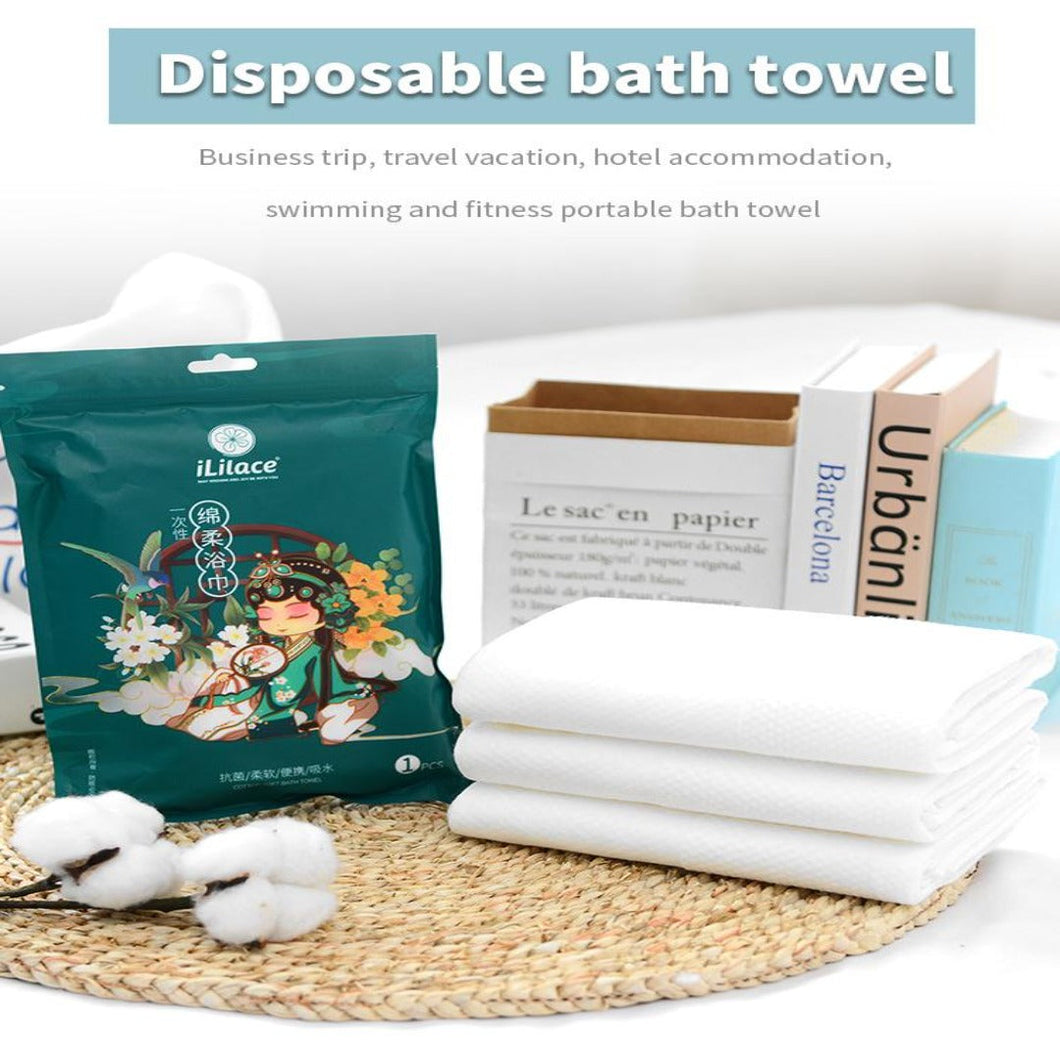 ﻿iLilace Disposable Bath Towel Easy Travel Compressed Towel Disposable Soft Durable Towel 100% Cotton For Home Bath Towel Travel Camping(1pc)