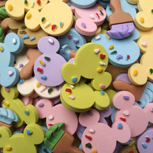 Load image into Gallery viewer, (80pcs) Mixed DIY Homemade Mickey Sketchpad Mini Charm Accessories For Homemade Phone Case Hairpin Backpack Handbags Resin Accessories
