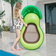 Load image into Gallery viewer, Inflatable Avocado Pool Float Floatie with Net Sunshader Water Fun Large Bed
