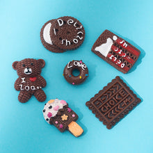 Load image into Gallery viewer, [105pcs] Resin Flatbacks Accessories DIY Simulation Food Play Chocolate Bear Biscuit Cream Ice Cream Donut Homemade Charm  Decoration for Phone Case Art Craft Decor
