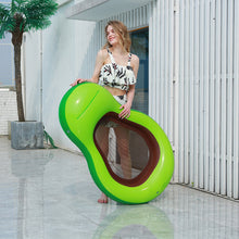 Load image into Gallery viewer, Inflatable Avocado Pool Float Floatie with Net Sunshader Water Fun Large Bed
