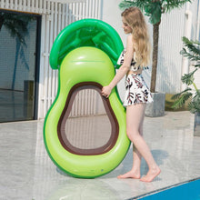 Load image into Gallery viewer, Inflatable Avocado Pool Float Floatie with Net Sunshader Water Fun Large Bed
