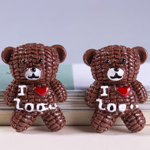 Load image into Gallery viewer, [105pcs] Resin Flatbacks Accessories DIY Simulation Food Play Chocolate Bear Biscuit Cream Ice Cream Donut Homemade Charm  Decoration for Phone Case Art Craft Decor
