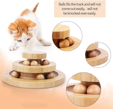 Load image into Gallery viewer, Cat Ball Track,Cat Ball Toy,Kitty Toys Roller,2-Level Cat Ball Tower Interactive Cat Toy
