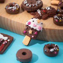 Load image into Gallery viewer, [105pcs] Resin Flatbacks Accessories DIY Simulation Food Play Chocolate Bear Biscuit Cream Ice Cream Donut Homemade Charm  Decoration for Phone Case Art Craft Decor
