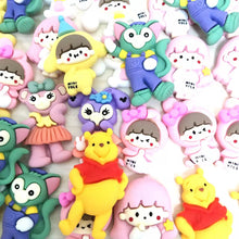 Load image into Gallery viewer, (20pcs) Mixed Mini Yole Kitty Strawberry Bear Mickey Mouse Cute Animal Characters Resin Mini Charm For DIY Craft Art Decoration Accessories For Handbags Backpack Phone Case Etc
