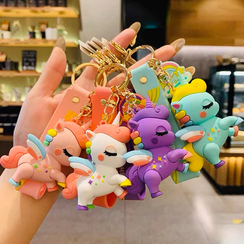 【KEYRING】3D Cute Cartoon Soft Silicone Game Character Protective Cover Animal Fashion Kawaii for key chain